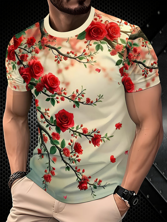 T-shirt homme décontracté à imprimé 3D