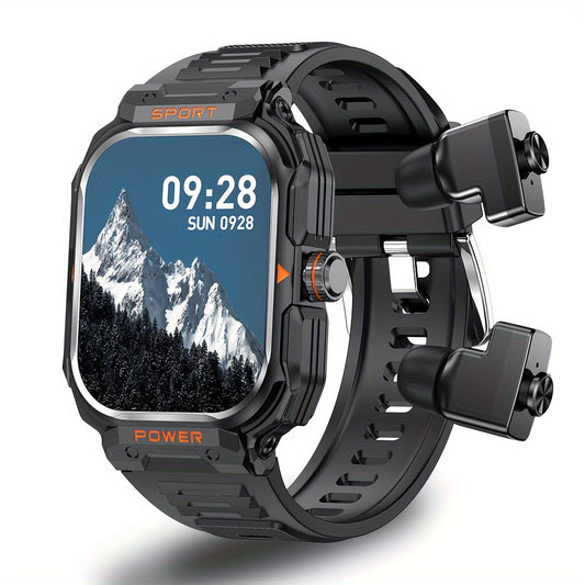 Nouvelle montre connectée robuste 2-en-1 pour homme avec écran 2,01 pouces