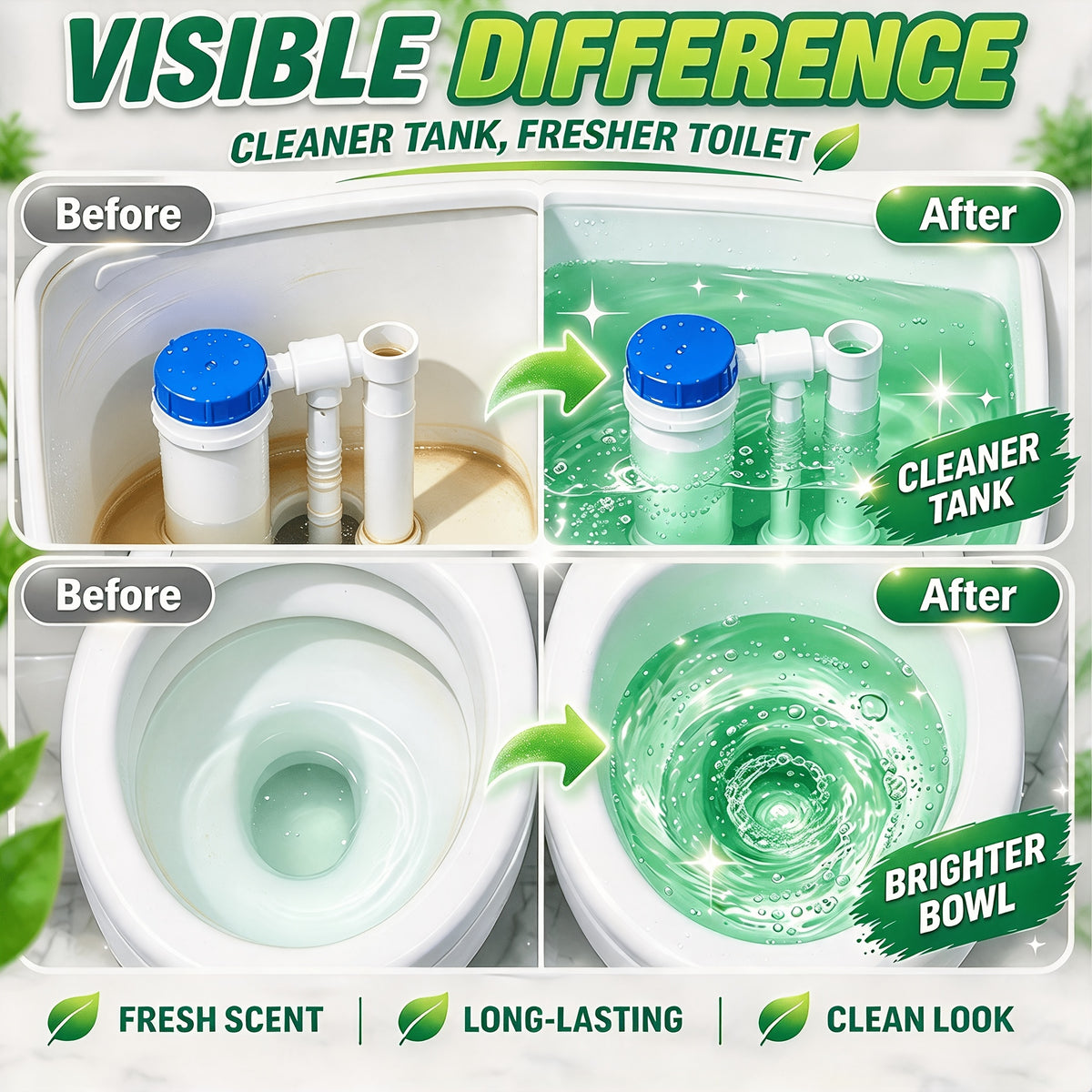 Pastilles Nettoyantes pour Toilettes, Feuilles de Nettoyage Dissolubles pour Salles de Bains, Utilisation Facile et Entretien Quotidien
