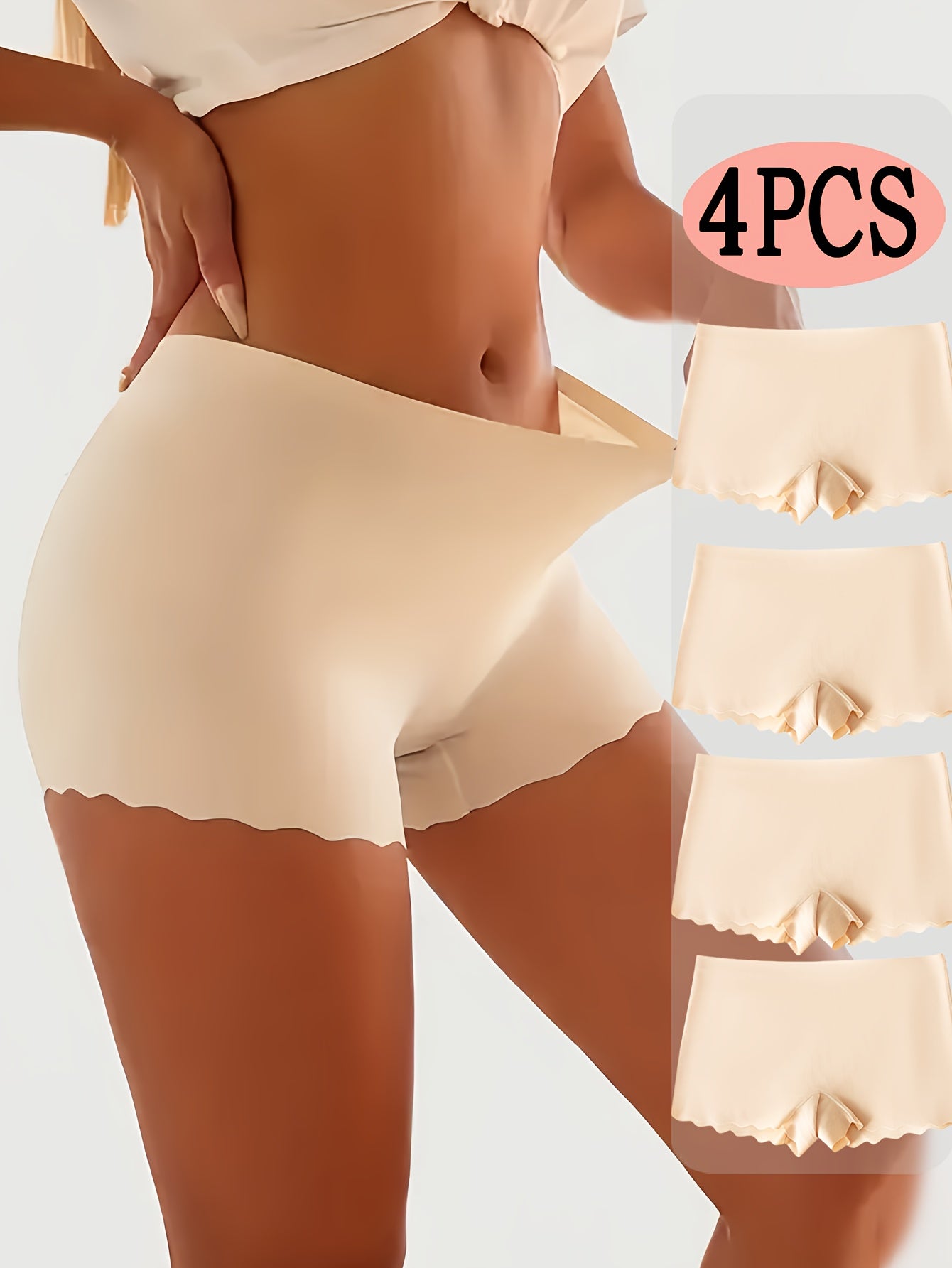 Lot de 4 culottes shorty pour femme - Tissu extensible, doux et confortable