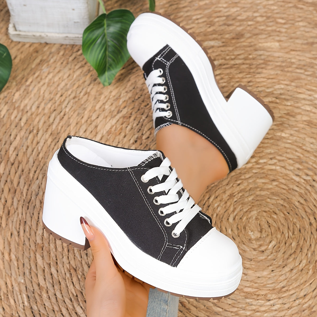 Mules confortables à lacets pour l'extérieur