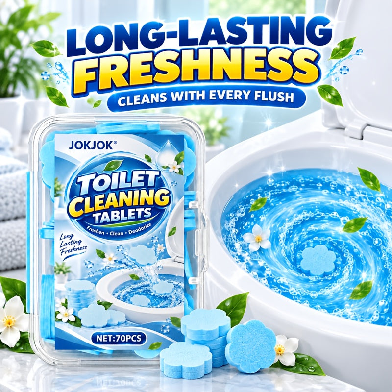 70 pastilles de nettoyage pour toilettes, pastilles dissolubles pour l'entretien de la cuvette des toilettes, fraîcheur de salle de bain, entretien quotidien des toilettes
