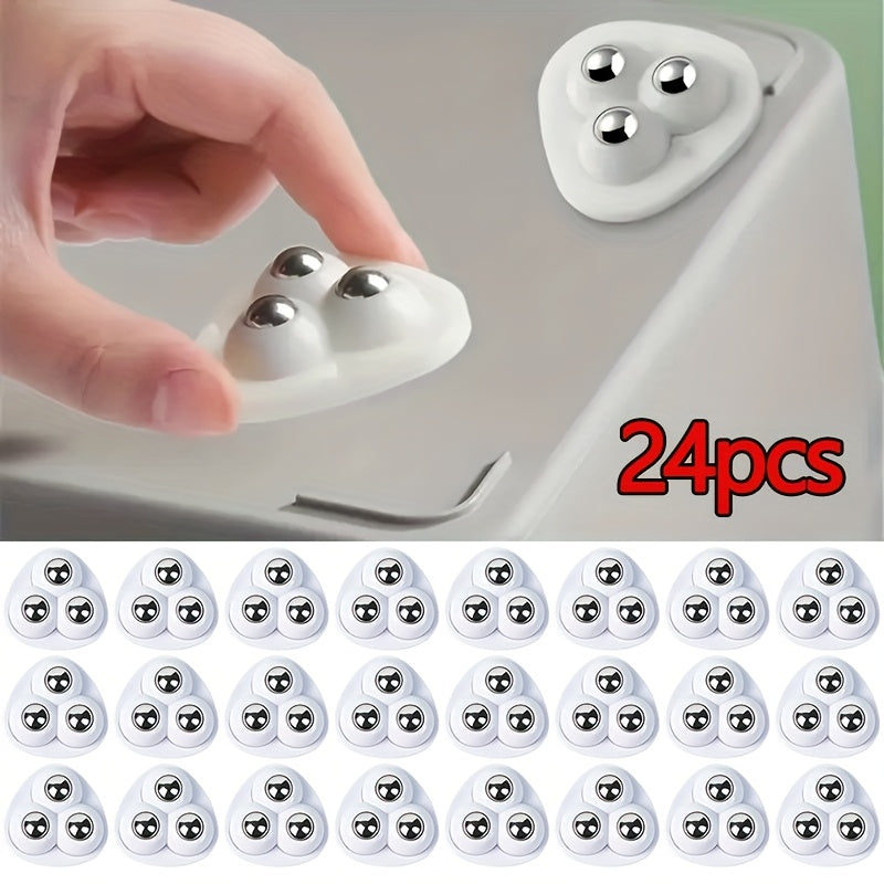 Lot de 24 roulettes pivotantes auto-adhésives, idéales pour les projets de bricolage