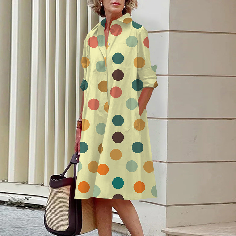 Robe-chemise ample et décontractée pour femme, imprimée numériquement en 3D