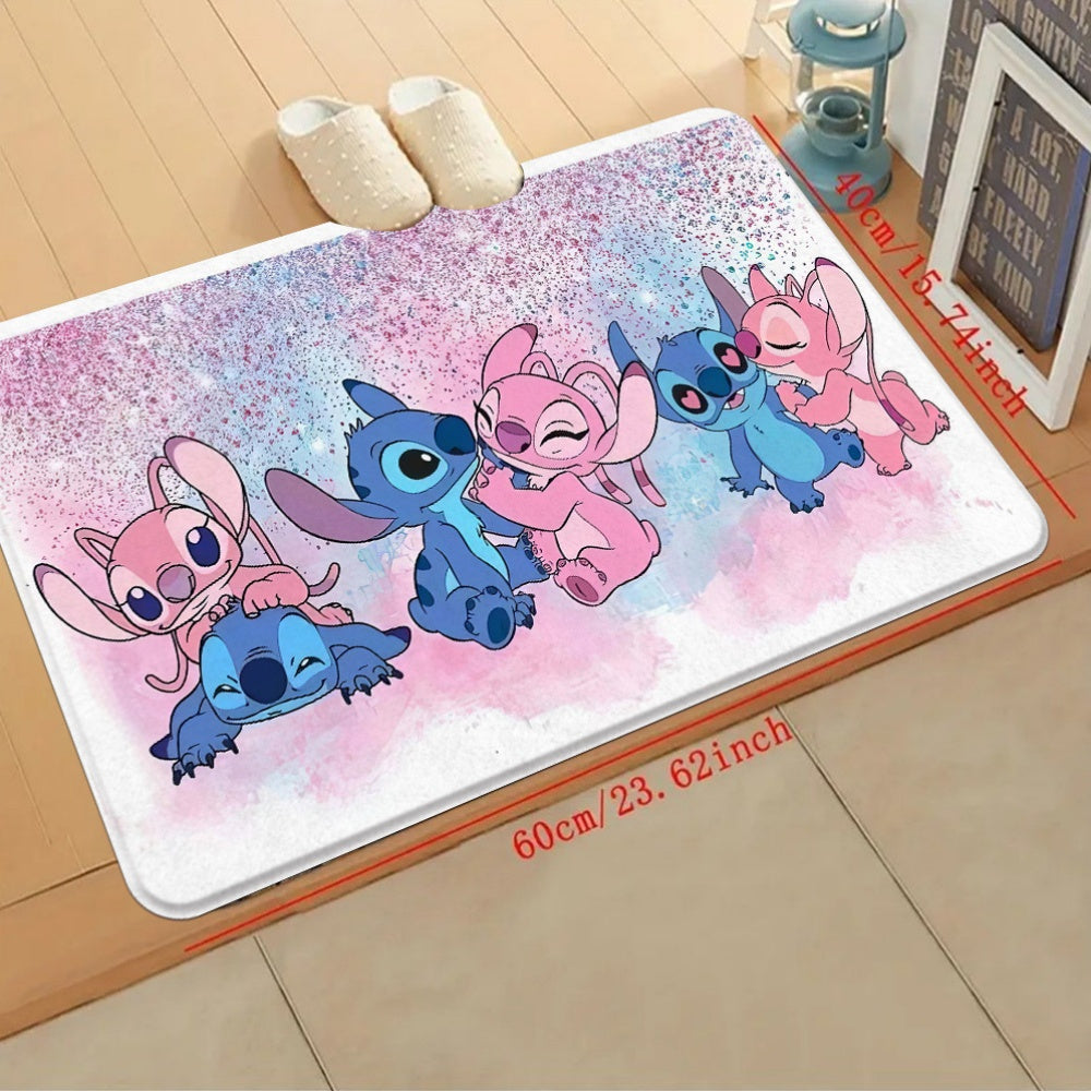 Paillasson en polyester mélangé Disney Stitch, lavable en machine - Topdecheztop.fr