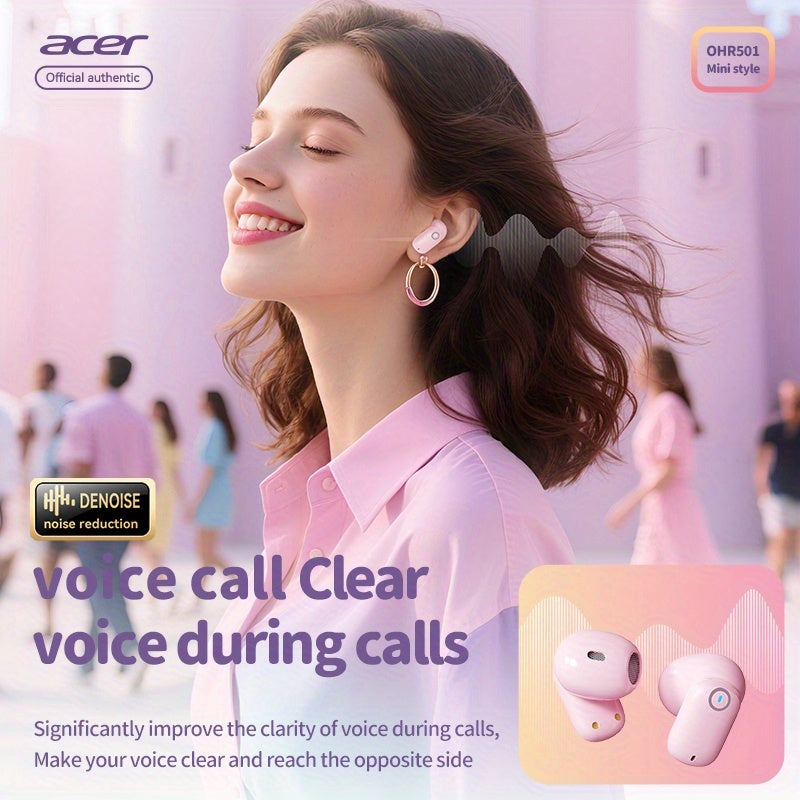 Écouteurs sans fil Acer, semi-intra-auriculaires à réduction de bruit