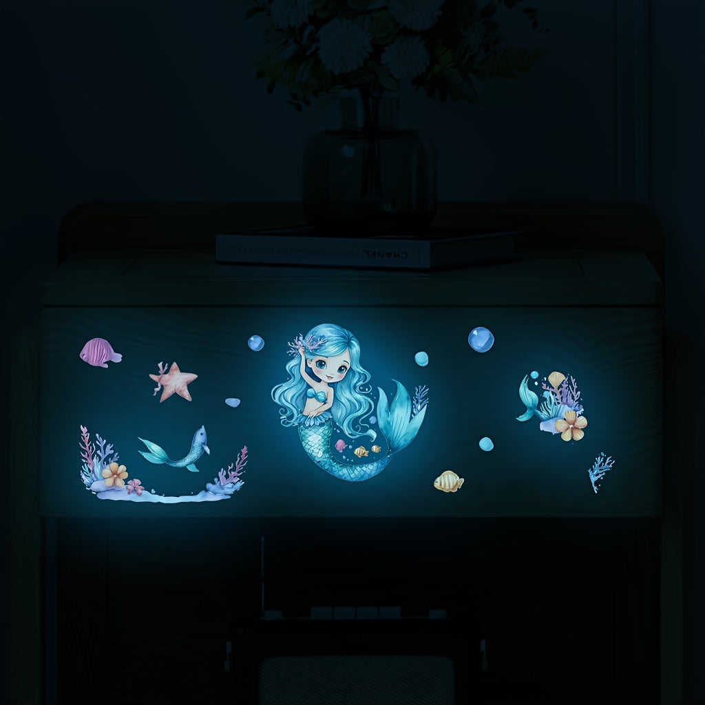 Autocollants phosphorescents sirène bleue - Topdecheztop.fr