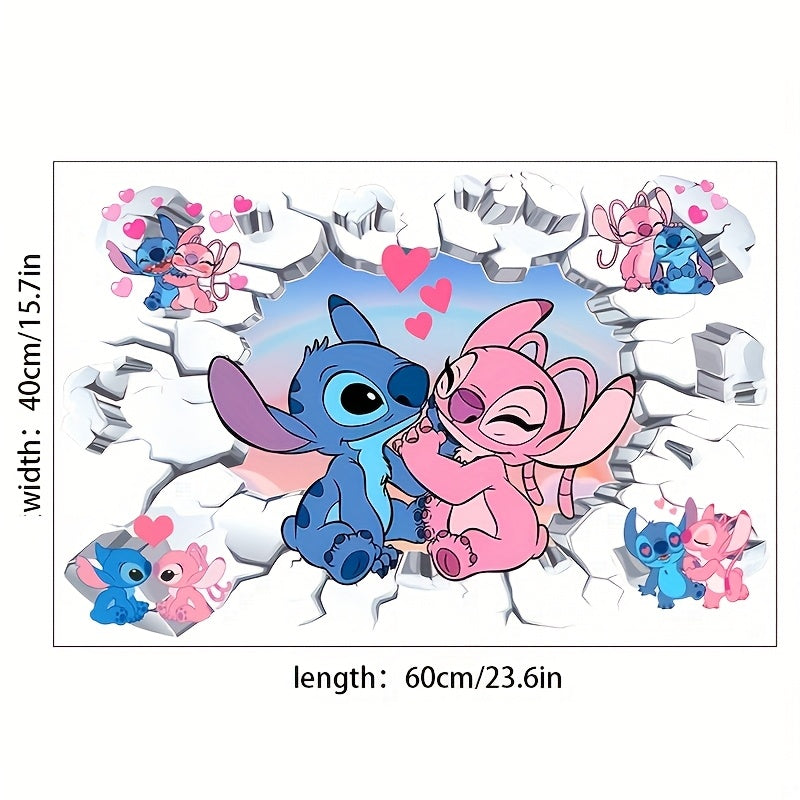 Disney Stitch Waterproof Wall Stickers for Bedroom And Living Room Decoration, Suitable for Ages 18 And Up, Perfect for Christmas, Halloween, Back-To-School Season, Graduation Season, New Year Gifts, And Birthday Presents. - Topdecheztop.fr