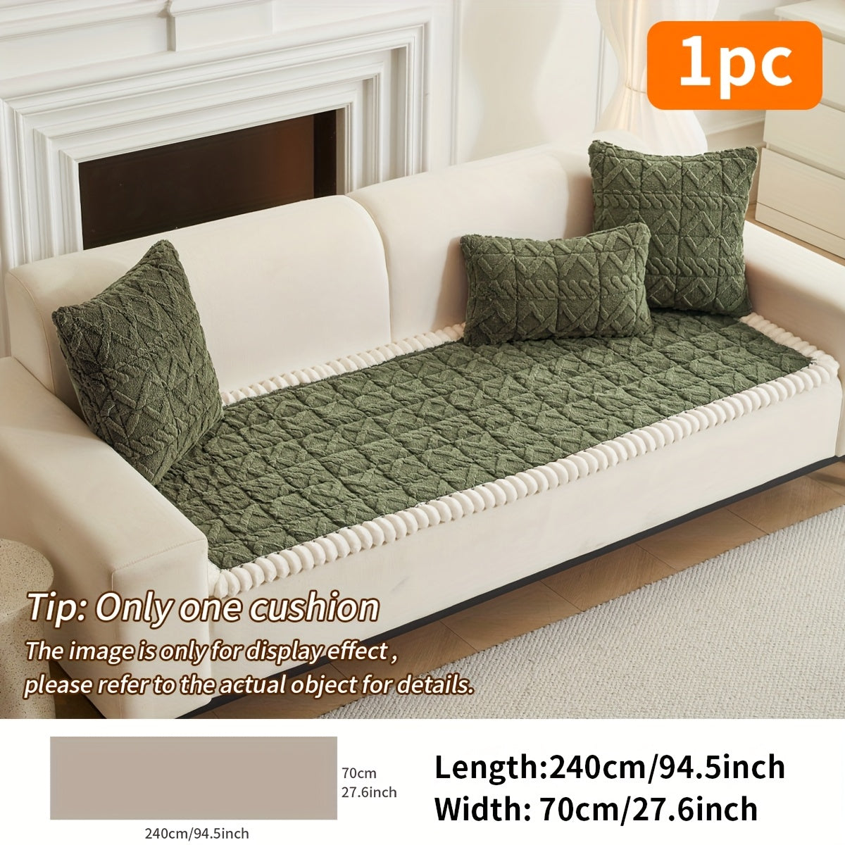 Coussin de canapé matelassé doux (1 pièce), housse de canapé épaisse en polyester pour plus de chaleur en automne et en hiver, décoration intérieure adaptée aux canapés 2, 3 ou 4 places.