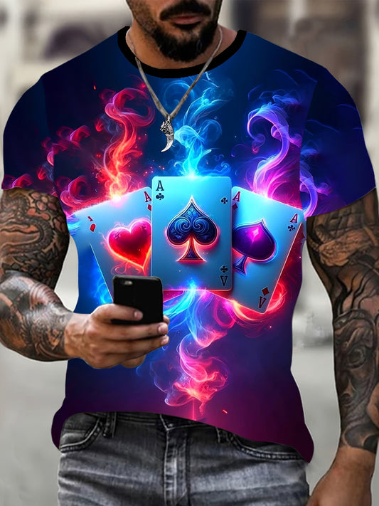 T-shirt homme imprimé carte à jouer