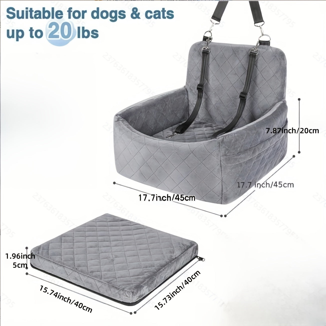 Siège auto portable de luxe pour chien / chat