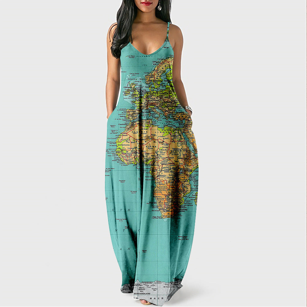 Robe d'été légère à fines bretelles et imprimé floral