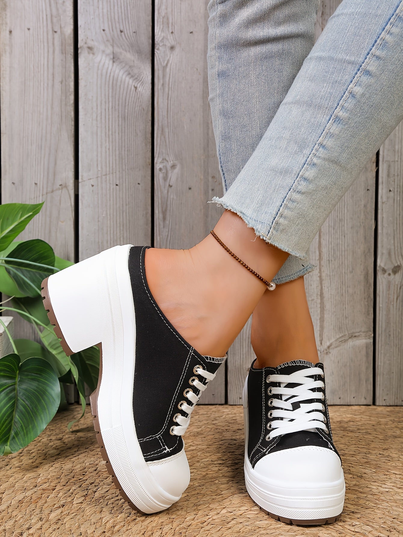 Mules confortables à lacets pour l'extérieur