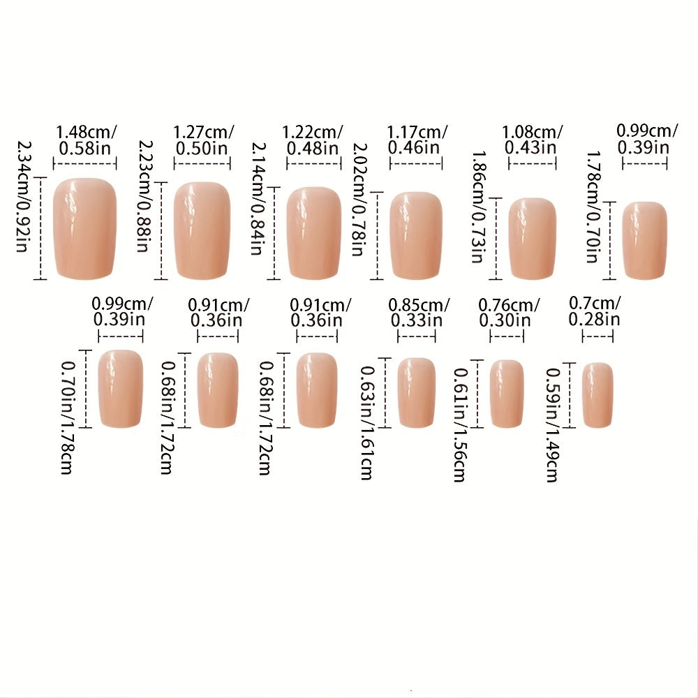 Faux ongles transparents brillants de longueur moyenne