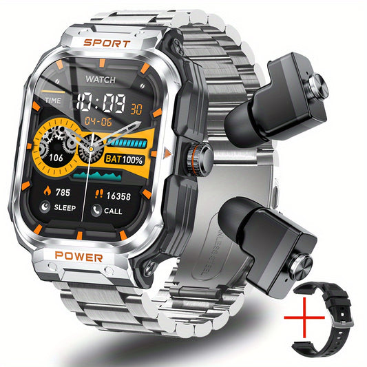 Nouvelle montre connectée robuste 2-en-1 pour homme avec écran 2,01 pouces