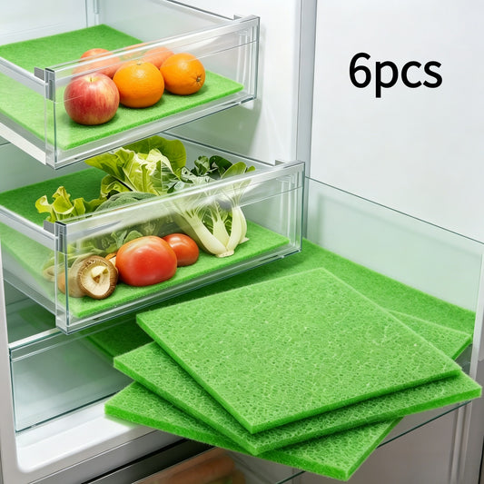 Lot de 6 tapis de conservation des fruits et légumes au frais pour réfrigérateur, doublures de rangement lavables et réutilisables pour tiroirs et étagères de réfrigérateur