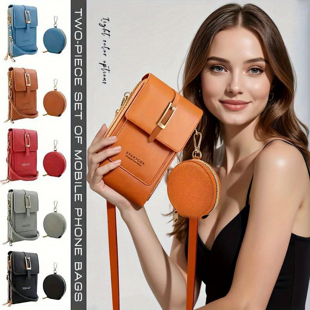 Petit sac carré multifonctionnel, portable avec plusieurs compartiments et emplacements pour cartes