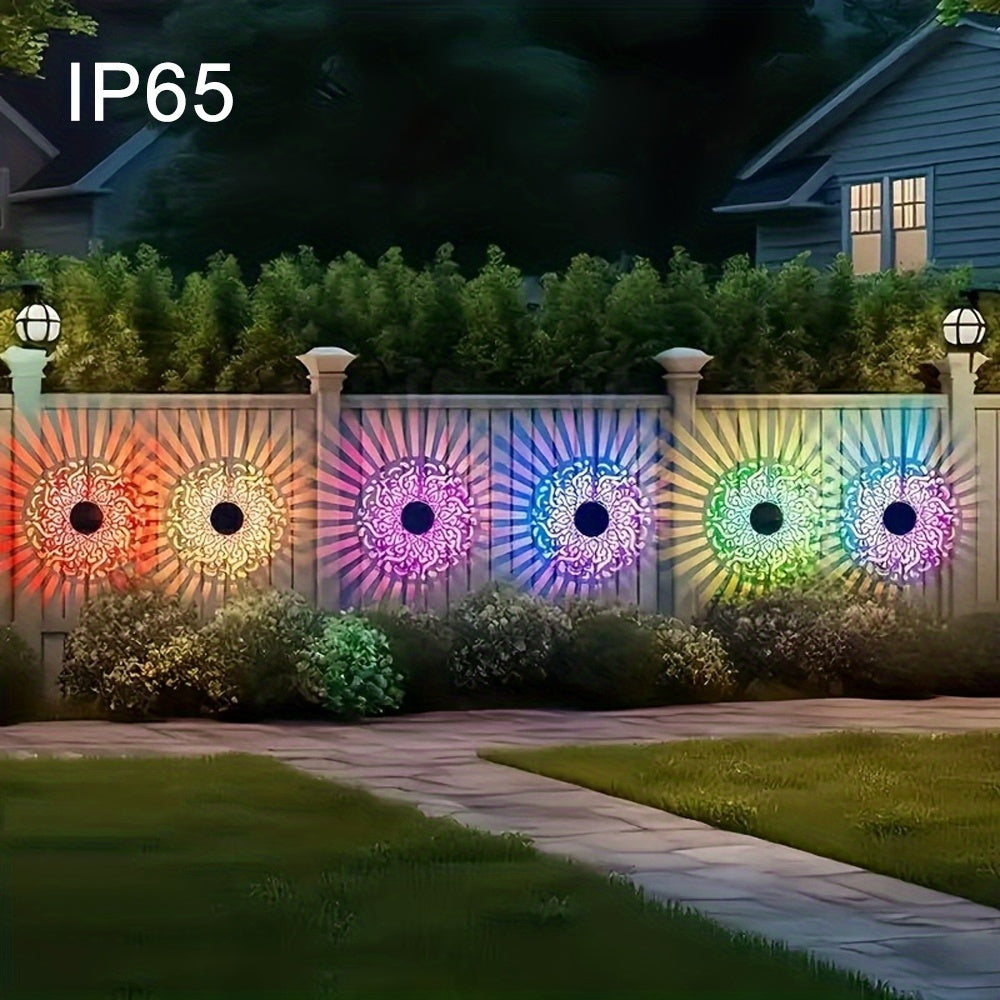 Lot de 2 appliques solaires murales d'extérieur avec changement de couleur RGB