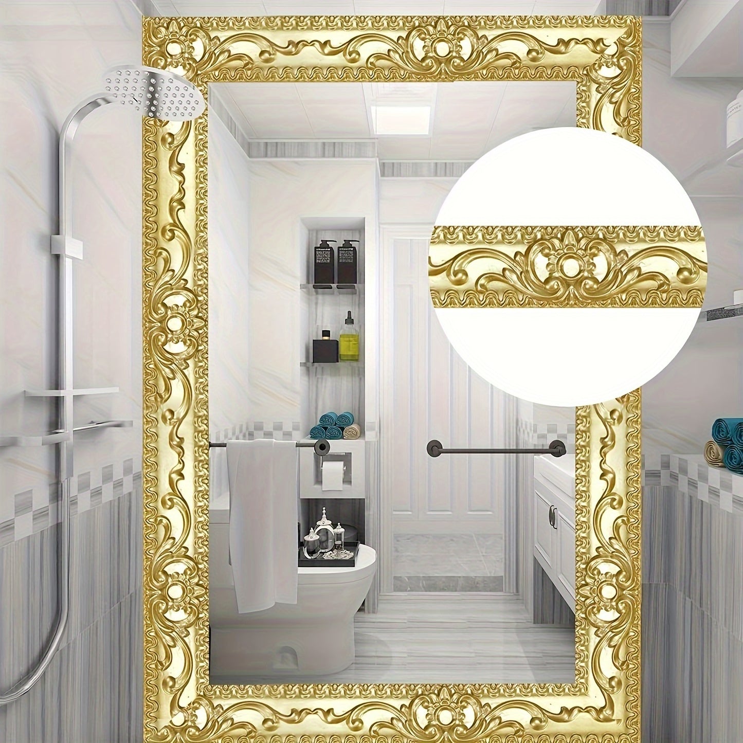 Vinyl Self-Adhesive Decorative Tape for Home Decor, Flexible Trim Molding Wall Art, Peel and Stick Ceiling Border, Cabinet, and Picture Frame Ornament, Waterproof and Durable Craft Ribbon for Kitchen, Bathroom, Baseboard – - Topdecheztop.fr