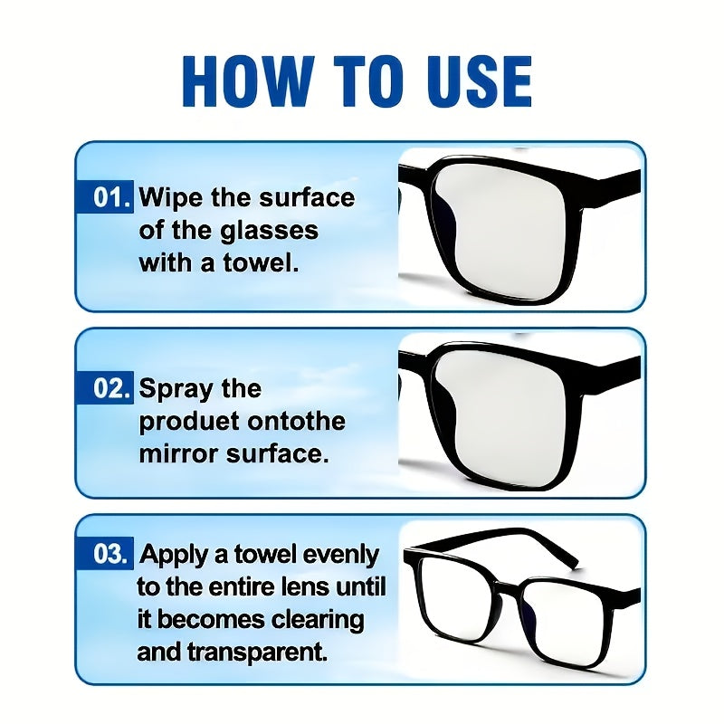 Spray antibuée nano pour lunettes, vitres de voiture, masques de natation et de ski, casques | Formule longue durée sans traces