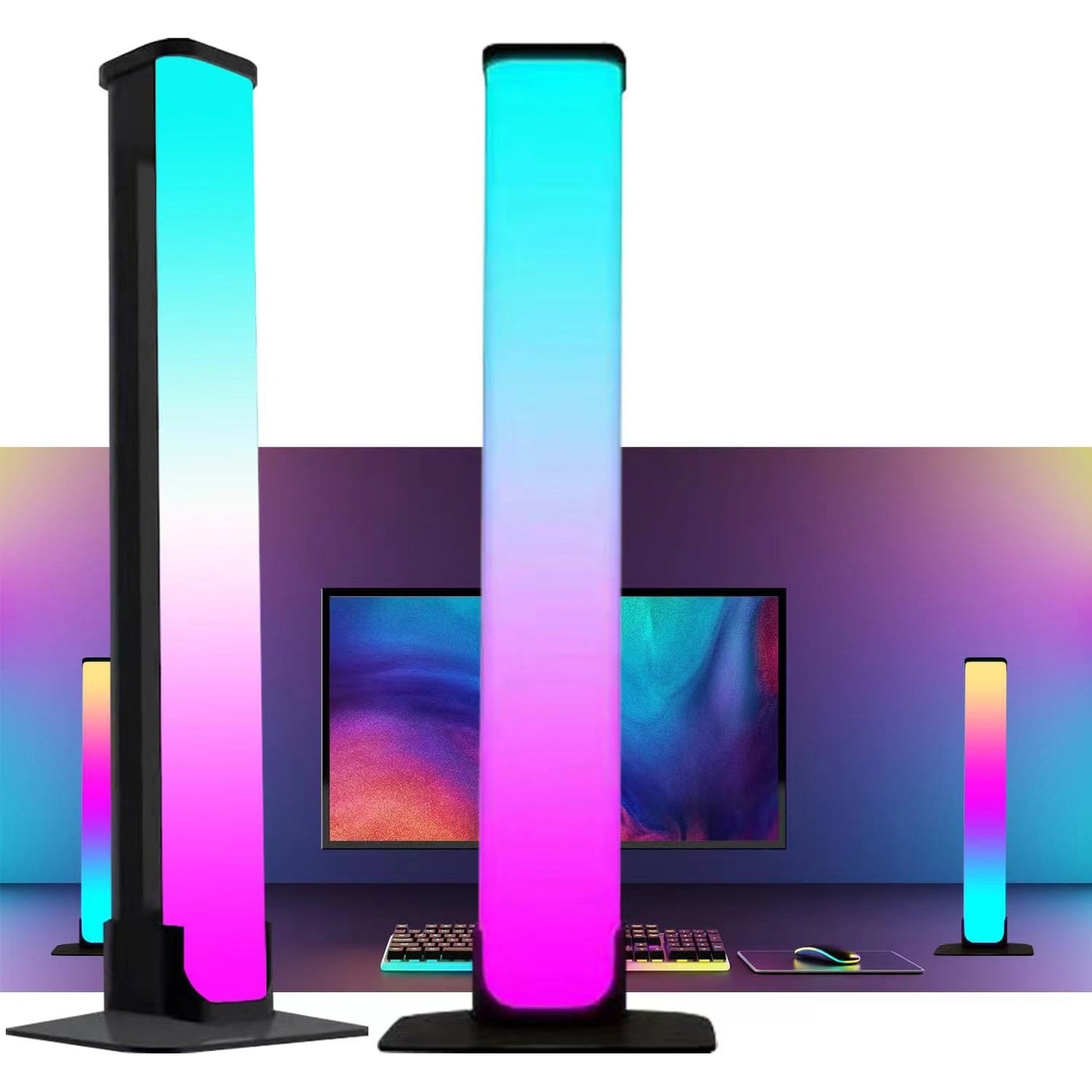 Lampe de bureau synchrone avec rythme musical sur le même écran et commande vocale