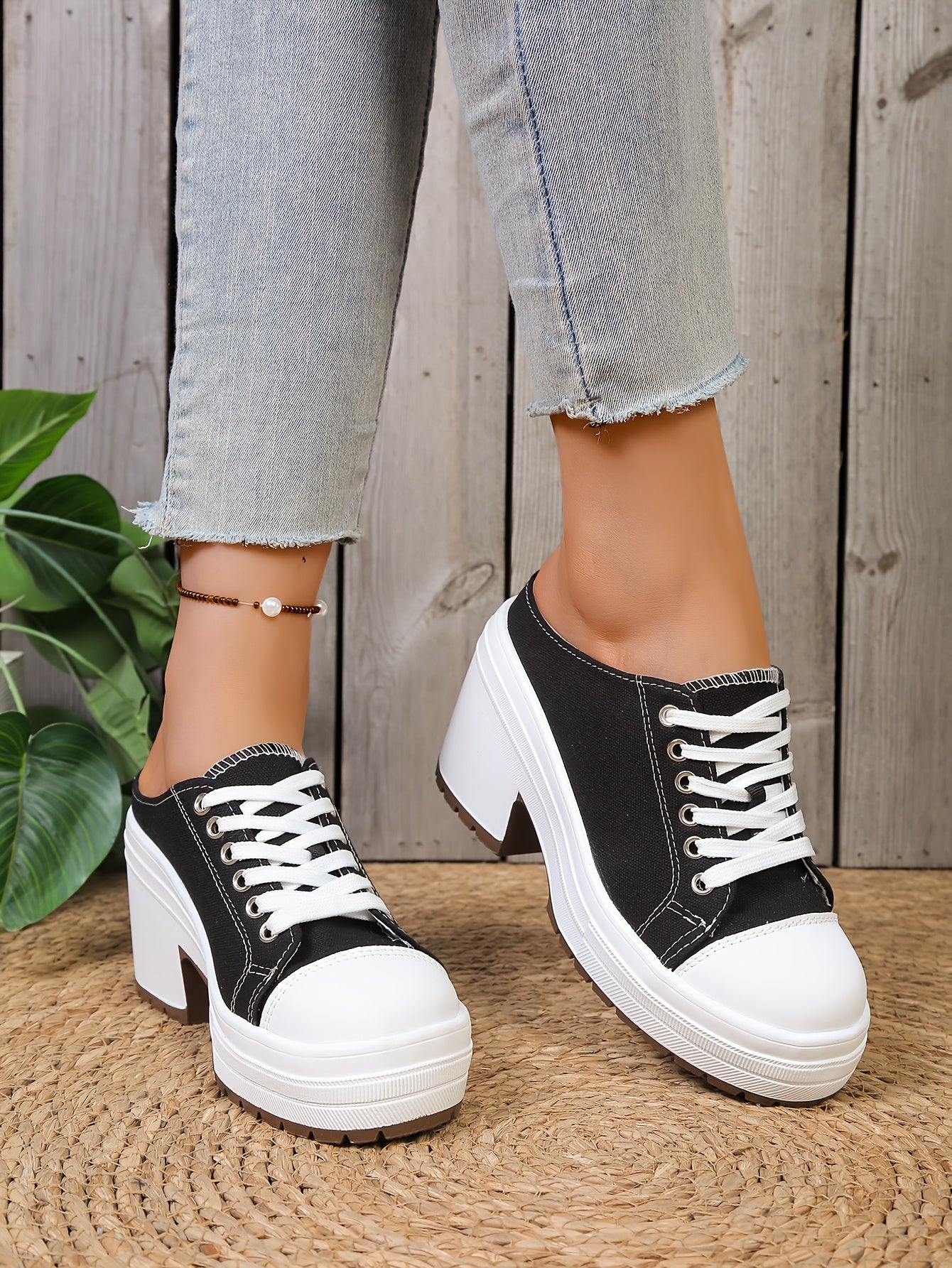 Mules confortables à lacets pour l'extérieur