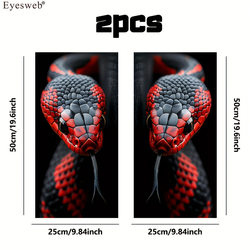 Ensemble de 2 autocollants serpent rouge et noir
