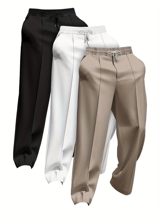 Pantalons décontractés amples de couleur unie à la mode pour hommes - Topdecheztop.fr