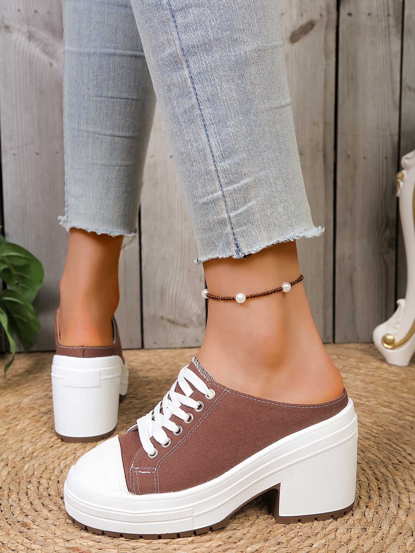 Mules confortables à lacets pour l'extérieur