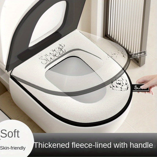 Coussin de siège de toilette universel pour la maison, adapté à toutes les saisons, avec housse de coussin de siège de toilette zippée.