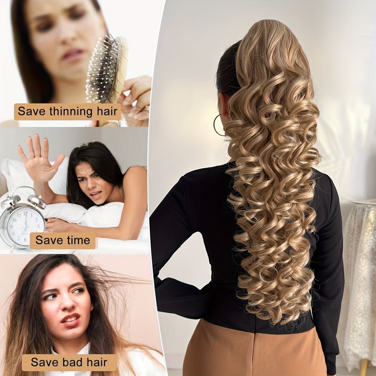 Extension queue de cheval bouclée pour femme - Topdecheztop.fr