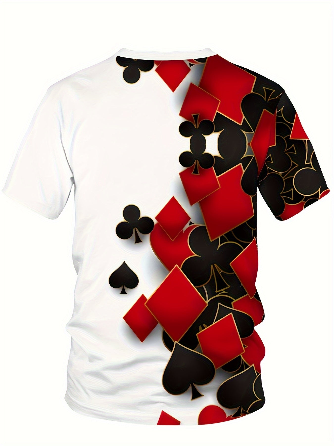 T-shirt graphique à motif cartes de poker pour homme grande taille