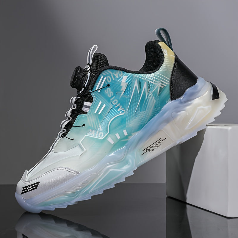 1 paire de baskets mode, chaussures de ville décontractées à lacets