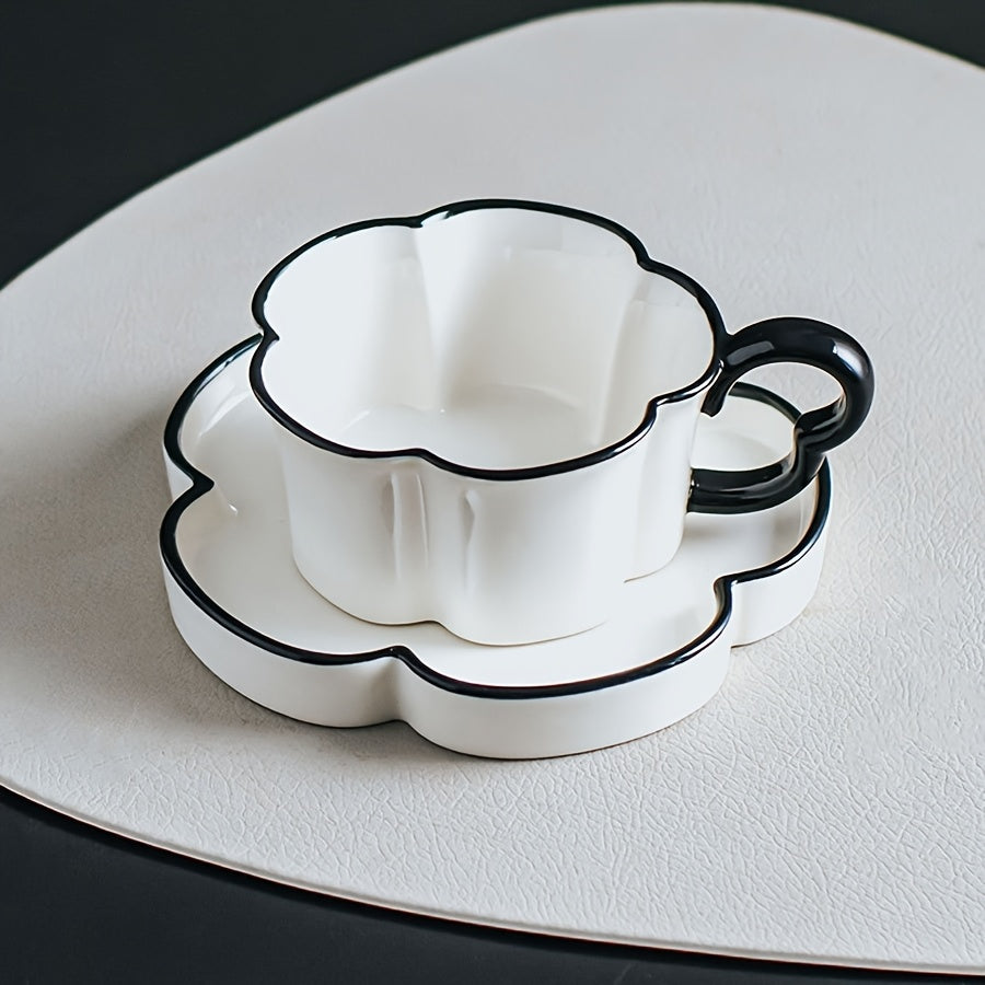 Ensemble tasse et soucoupe à café en céramique minimaliste nordique
