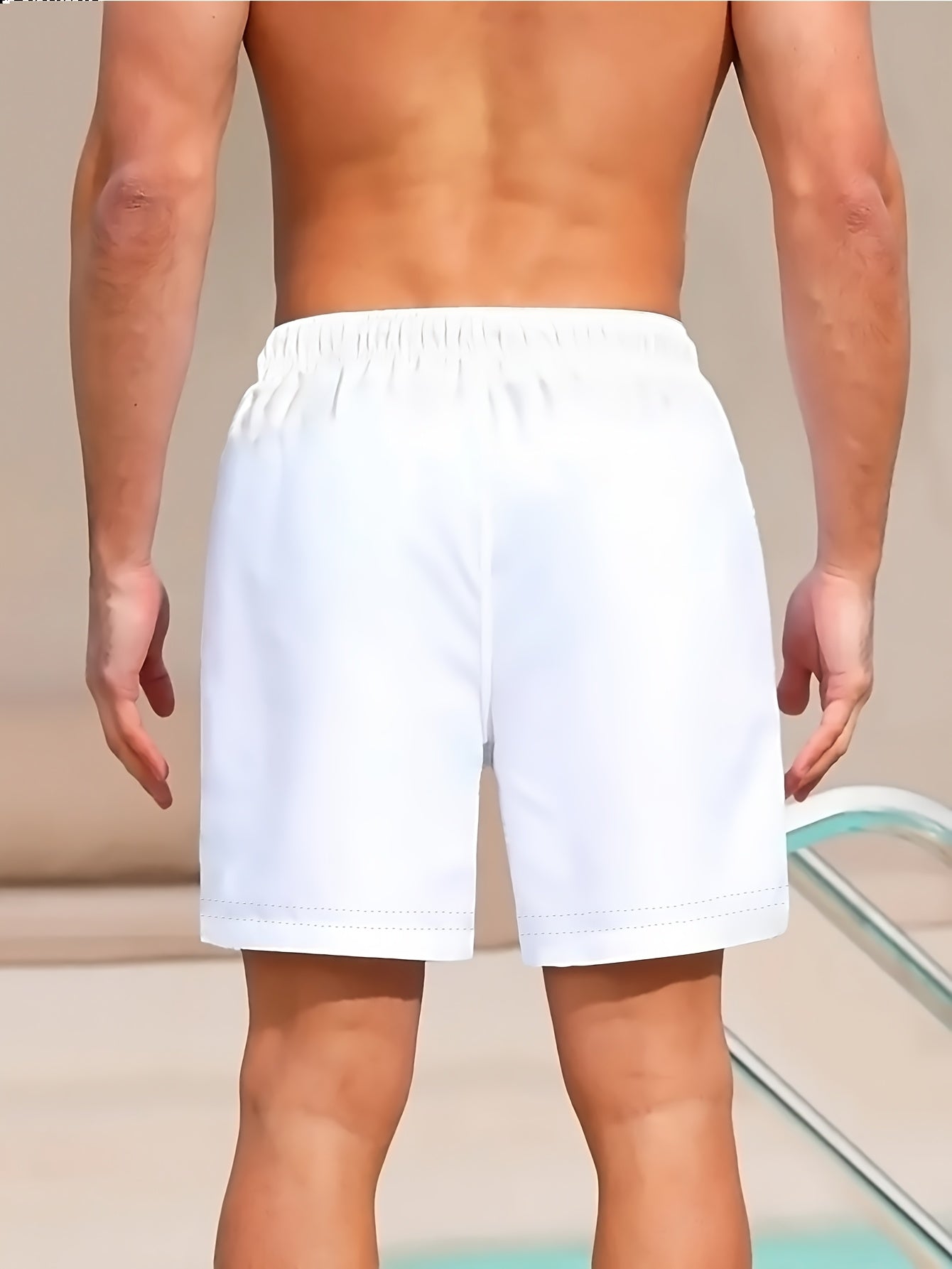 Short de bain homme à imprimé lion fantaisie, style décontracté