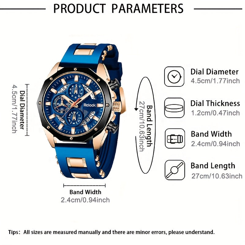 Montre d'affaires tendance pour homme avec bracelet en  et fonction calendrier, adaptée à un port quotidien. Un cadeau idéal pour la famille et les amis pour la fête des Pères, la Saint-Valentin, Noël, et