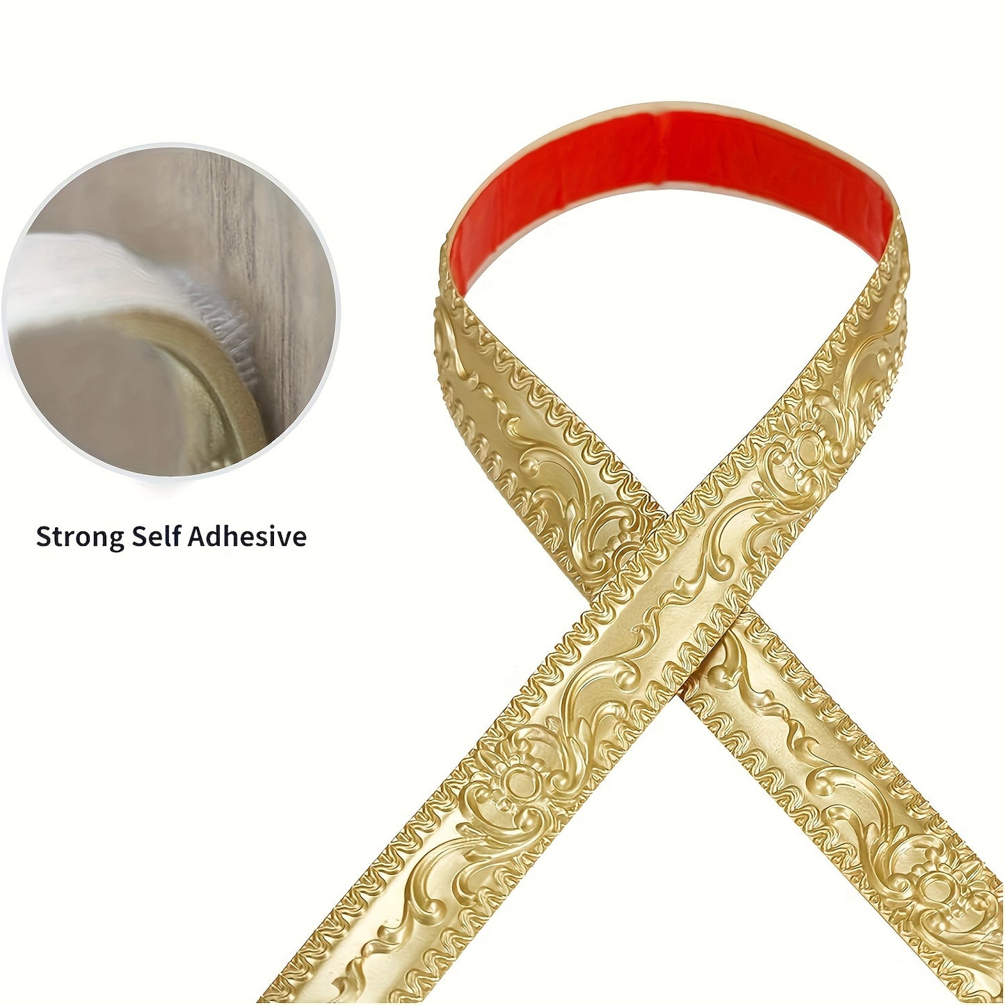 Vinyl Self-Adhesive Decorative Tape for Home Decor, Flexible Trim Molding Wall Art, Peel and Stick Ceiling Border, Cabinet, and Picture Frame Ornament, Waterproof and Durable Craft Ribbon for Kitchen, Bathroom, Baseboard – - Topdecheztop.fr