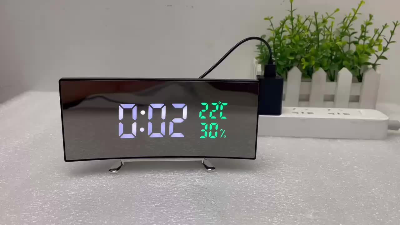 Réveil multifonction LED 6,6 pouces avec grand écran