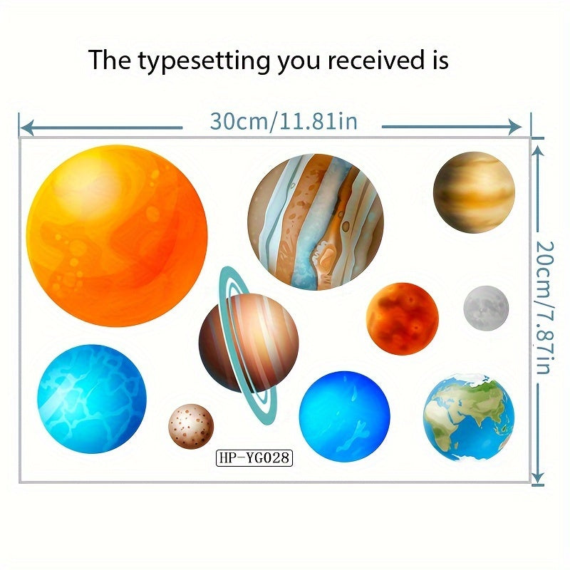 Stickers muraux fluorescents Système solaire