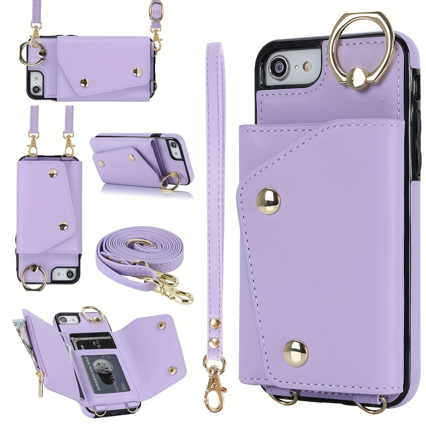 Etui portefeuille bandoulière pour femme est compatible avec les iPhone