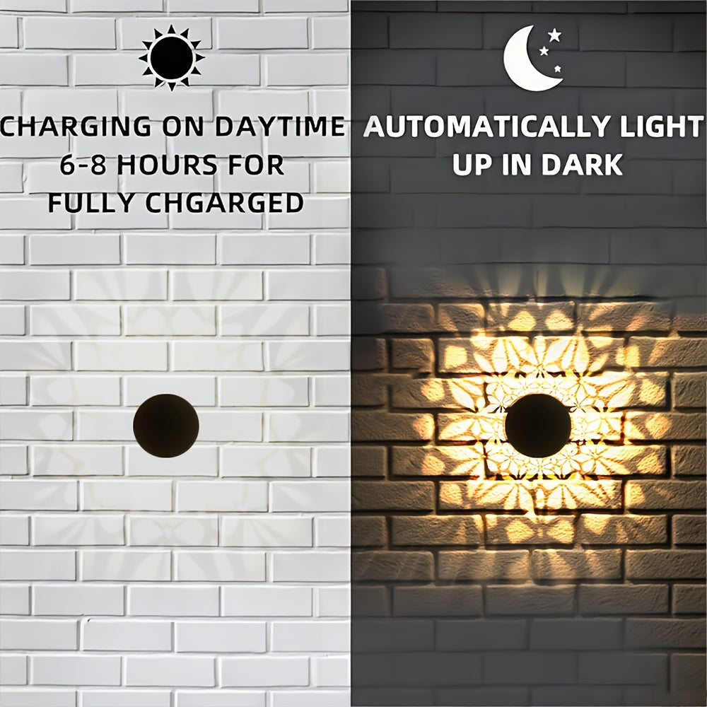 Lot de 2 appliques solaires murales d'extérieur avec changement de couleur RGB