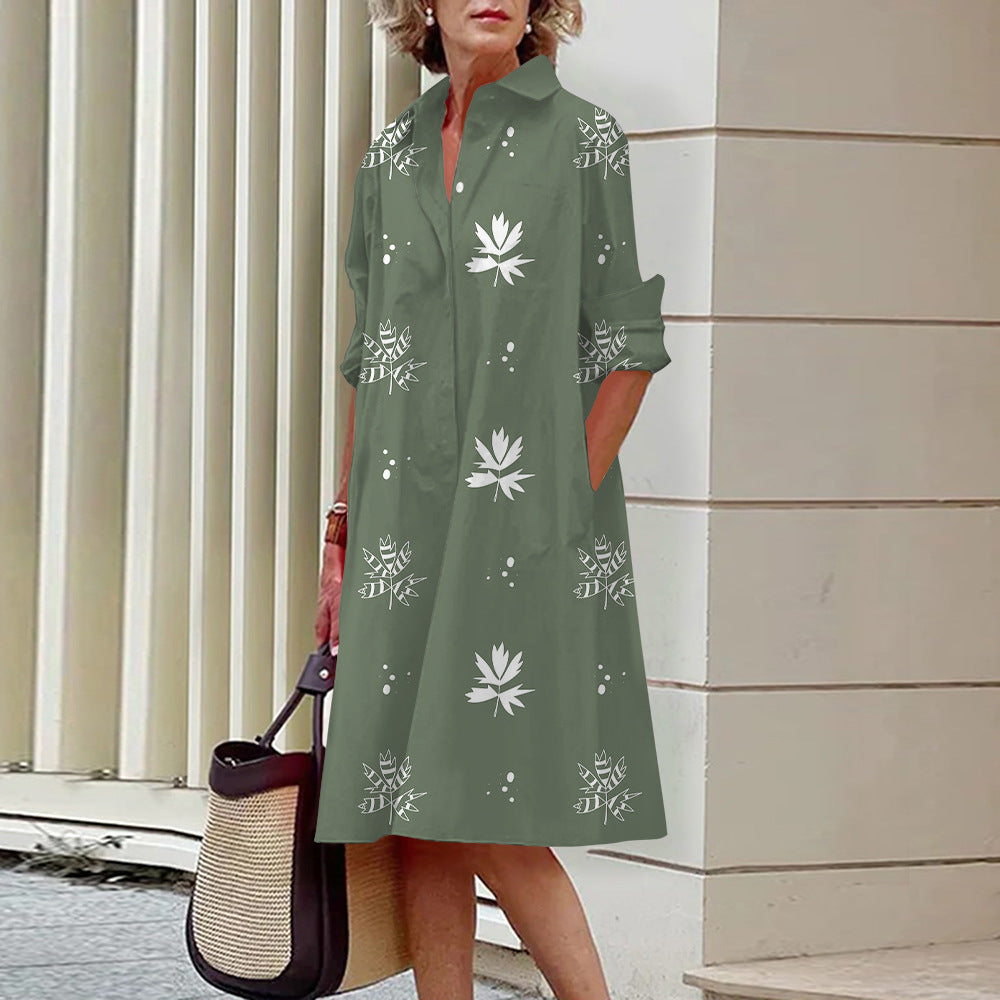 Robe-chemise ample et décontractée pour femme, imprimée numériquement en 3D