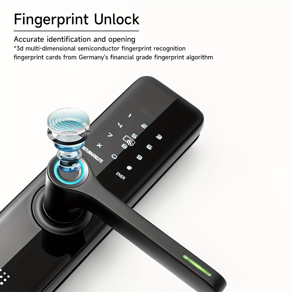 Serrure de porte électronique intelligente à empreinte digitale pour la maison, entrée sans clé avec application et clavier, serrure de porte d'entrée