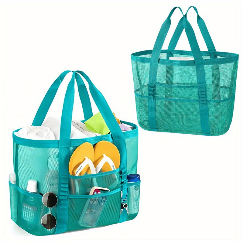 Grand sac de plage en filet anti-sable