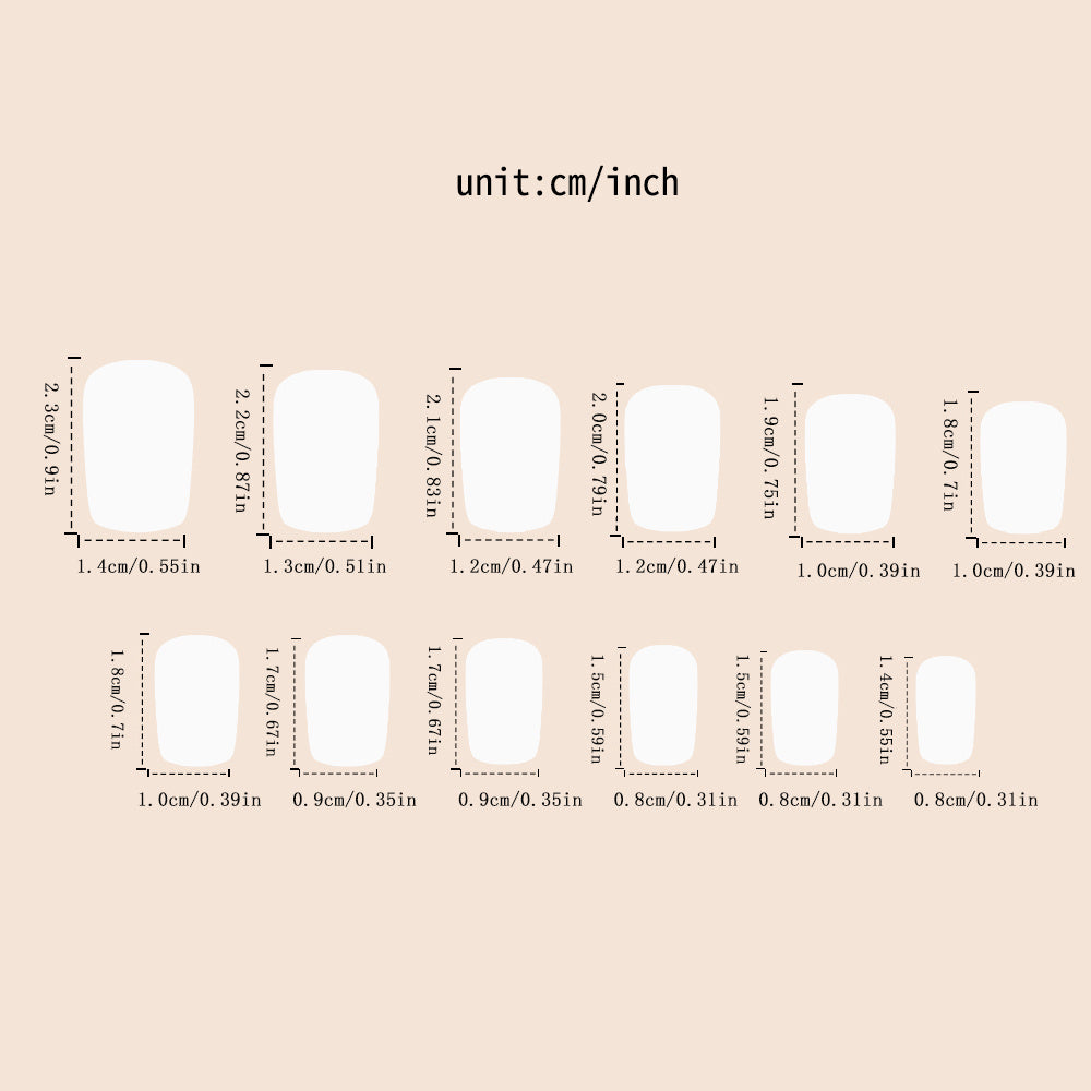 24 faux ongles carrés nude