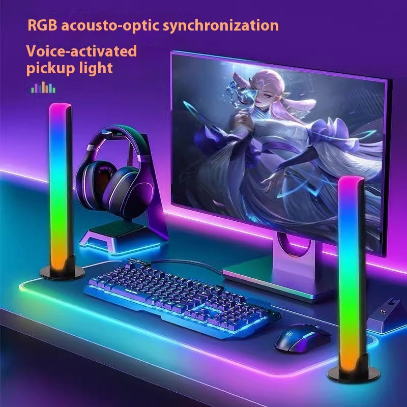 Lampe de bureau synchrone avec rythme musical sur le même écran et commande vocale