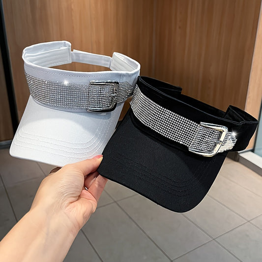 Casquette visière printemps/été pour femme avec strass