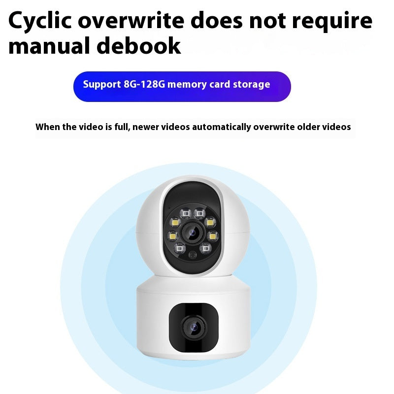 Caméra de surveillance panoramique binoculaire à double objectif Super Look