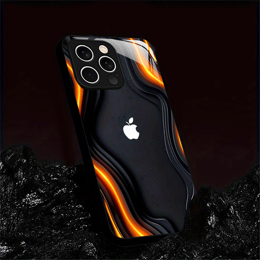 Coque en verre dépoli avec motif logo Apple