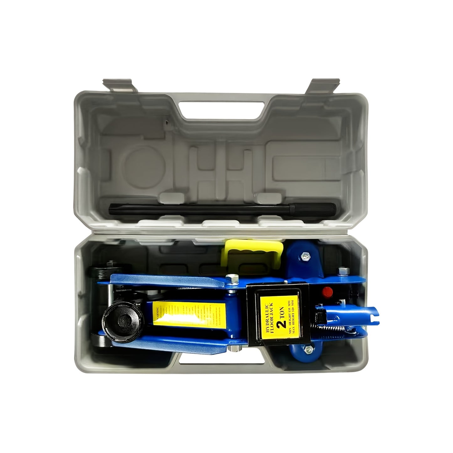 Cric hydraulique robuste de 2 tonnes conçu pour les interventions d'urgence et l'entretien régulier.